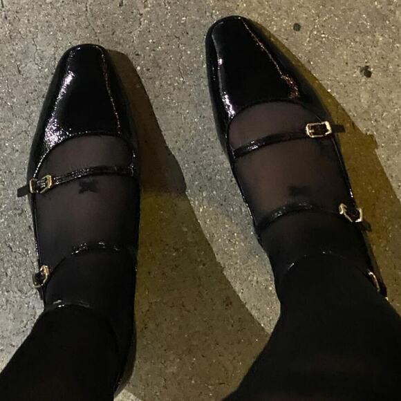 ZARA Faux Patent Mary Jane Heels NWT | Black Buckle Strap - Picture 12 of 16